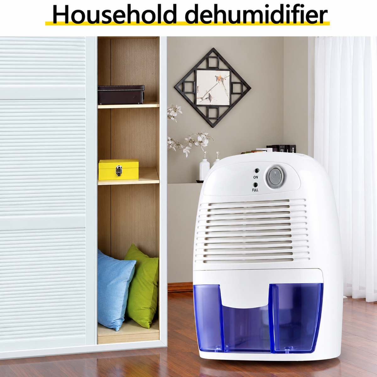 Mini Dehumidifier | Portable Compact Design | Basement, Bathroom, Bedroom & Crawl Space Damp Control