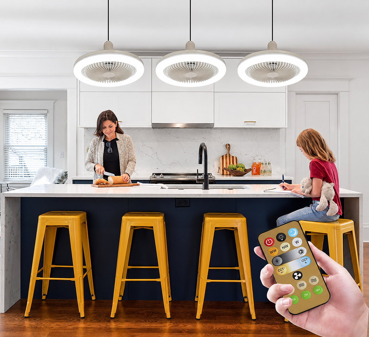 LED Ceiling Fan | Lit Outer Ring And Screw-In Fitting