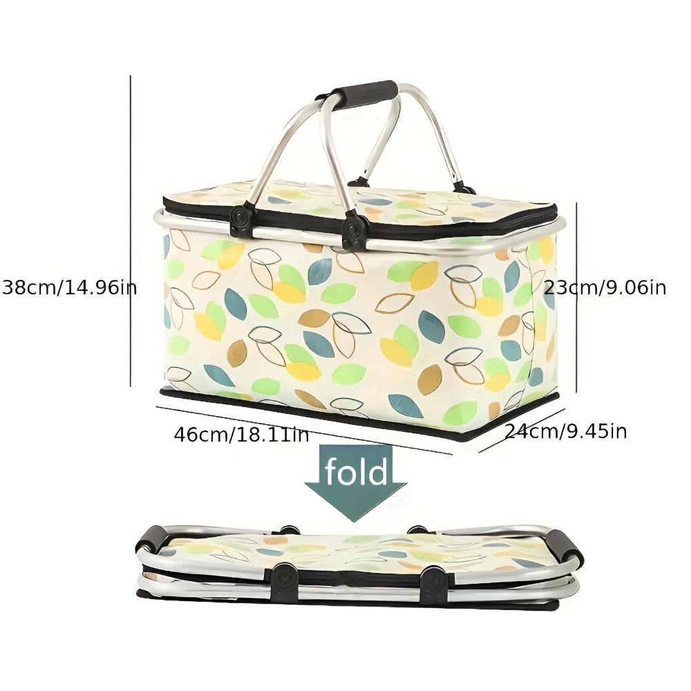 Checkered | Insulated Picnic Basket – Foldable & Spacious 22L Capacity