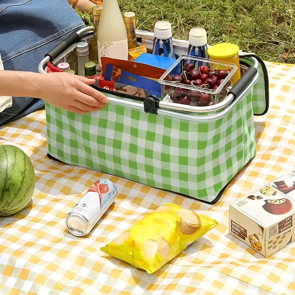 Checkered | Insulated Picnic Basket – Foldable & Spacious 22L Capacity