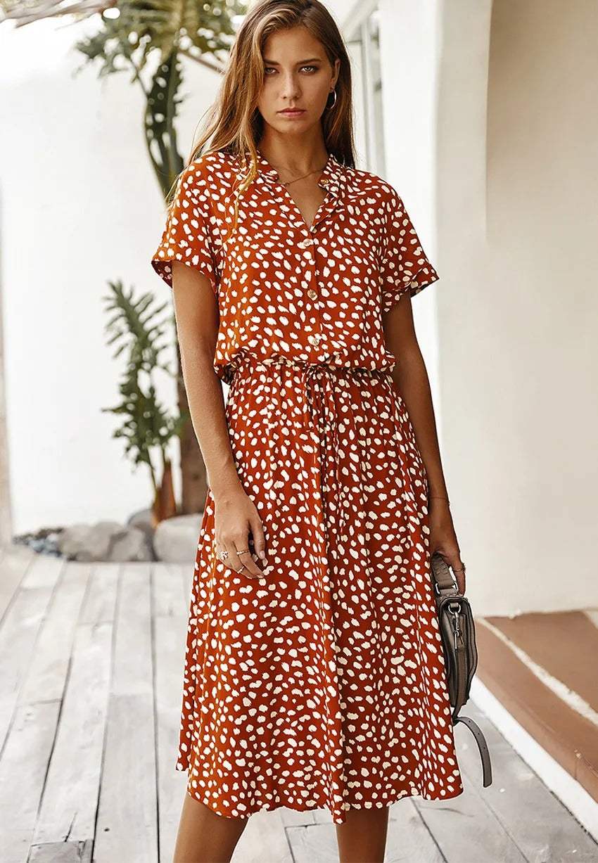 CheerfulPrint | Midi Dress – Lightweight Breathable Fabric 4