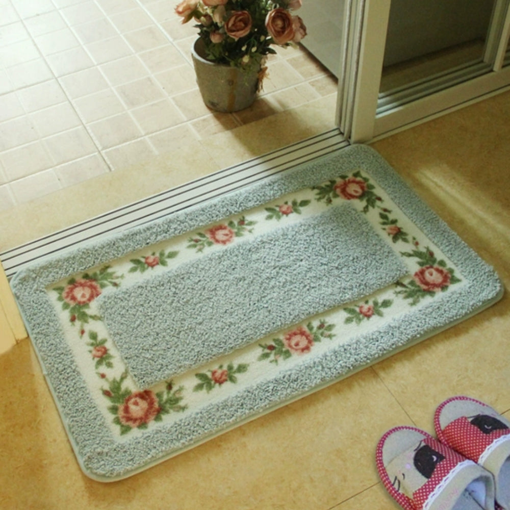 ChicHome | Non-Slip Bath Mat – Quick-Dry Microfiber Floral Design