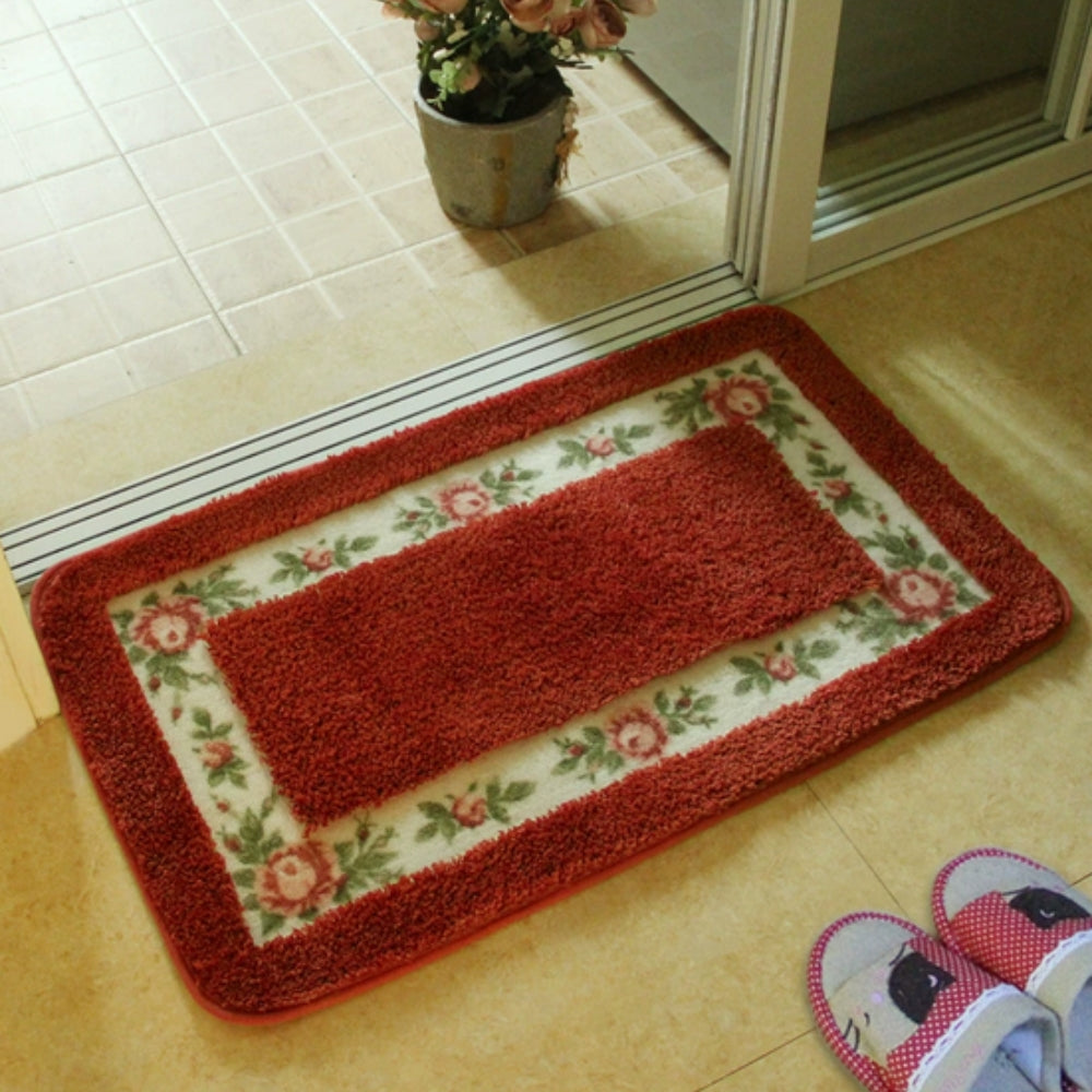 ChicHome | Non-Slip Bath Mat – Quick-Dry Microfiber Floral Design