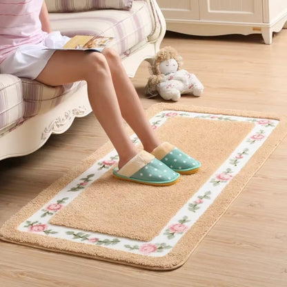 ChicHome | Non-Slip Bath Mat – Quick-Dry Microfiber Floral Design 5