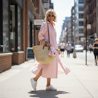 ChicStyle | Women's Dress - Loose-Fit Shirt with Asymmetrical Hem