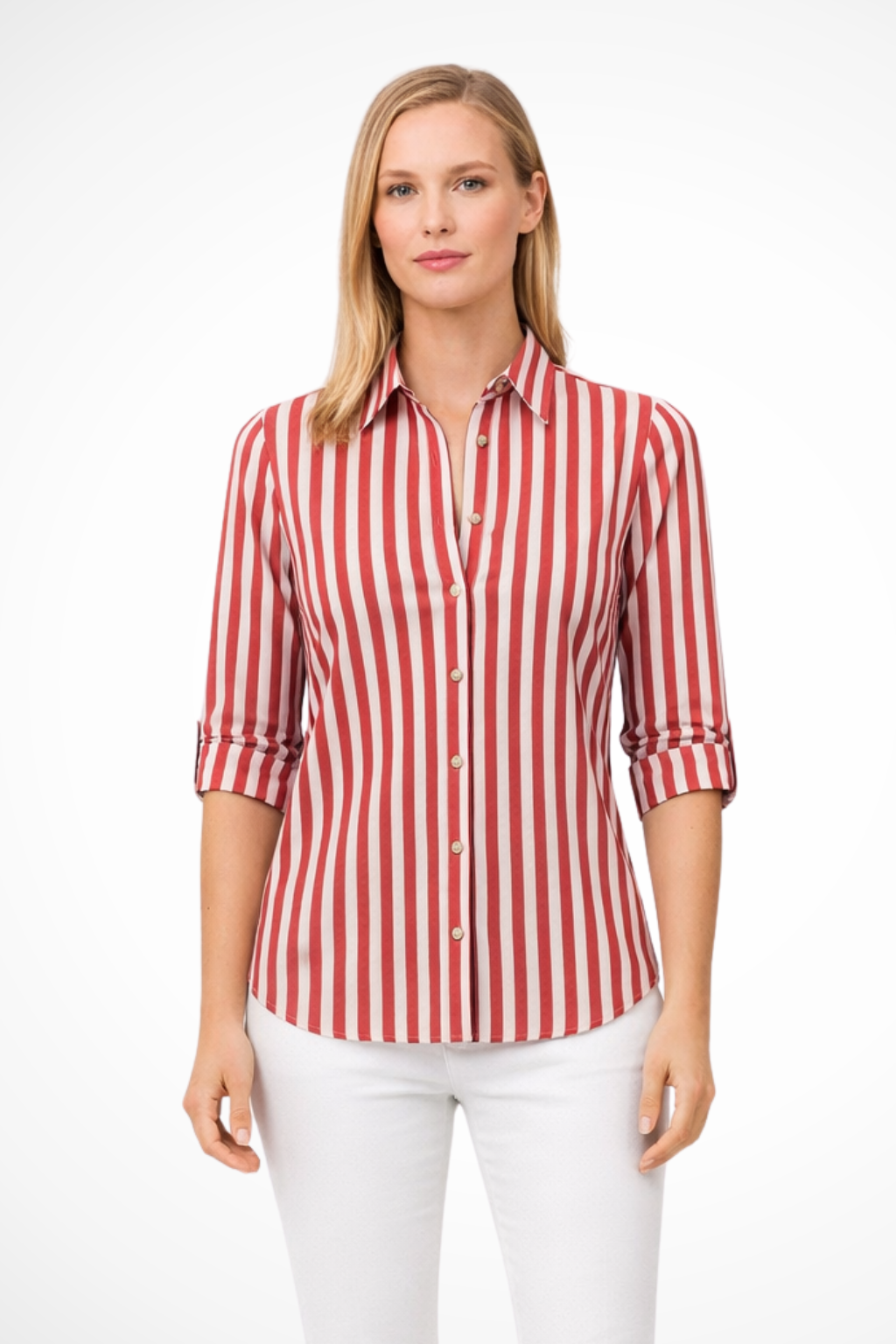 Chloe | Women's Blouse – Slim Fit Striped Long Sleeve Design 4