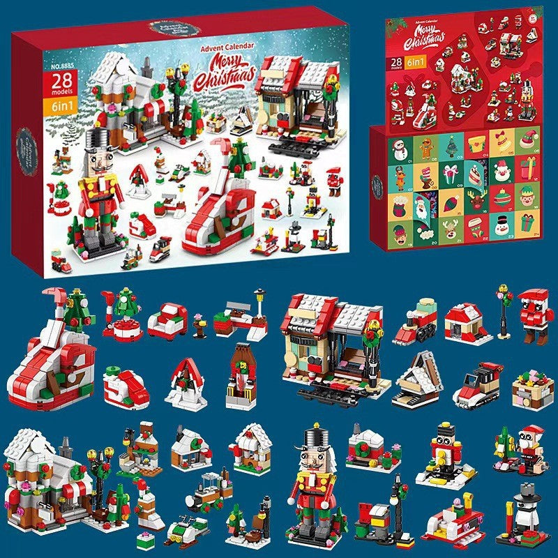 Christmas Advent Calendar Building Block Set | 24 Day Countdown with 24 Mini Block Builds | ABS Material, Includes Instructions
