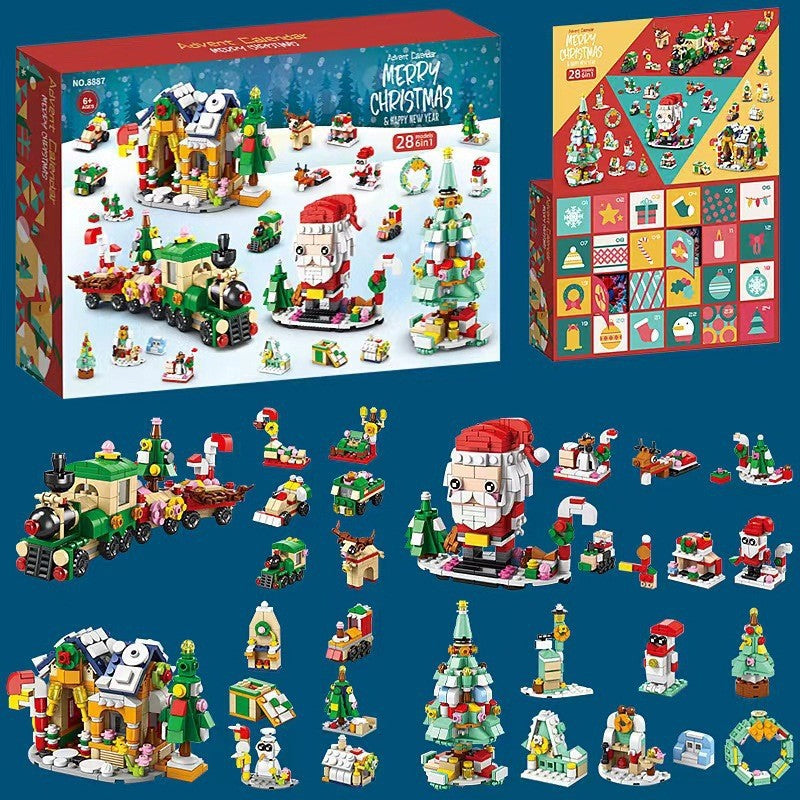 Christmas Advent Calendar Building Block Set | 24 Day Countdown with 24 Mini Block Builds | ABS Material, Includes Instructions