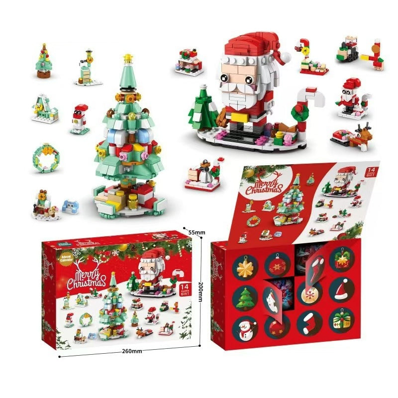 Christmas Advent Calendar Building Block Set | 24 Day Countdown with 24 Mini Block Builds | ABS Material, Includes Instructions
