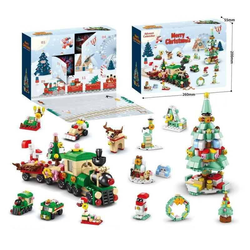 Christmas Advent Calendar Building Block Set | 24 Day Countdown with 24 Mini Block Builds | ABS Material, Includes Instructions