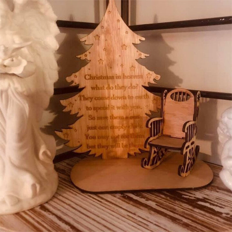 Christmas Remembrance Candle Holder Ornament Linden Wood | Rocking Chair Design, Personalisable | Memorial Keepsake Gift