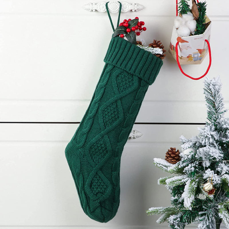 Christmas Stocking Holiday Decoration | Stretchy Acrylic Fabric Holds Small Gifts | Hangs on Mantels, Doors or Walls