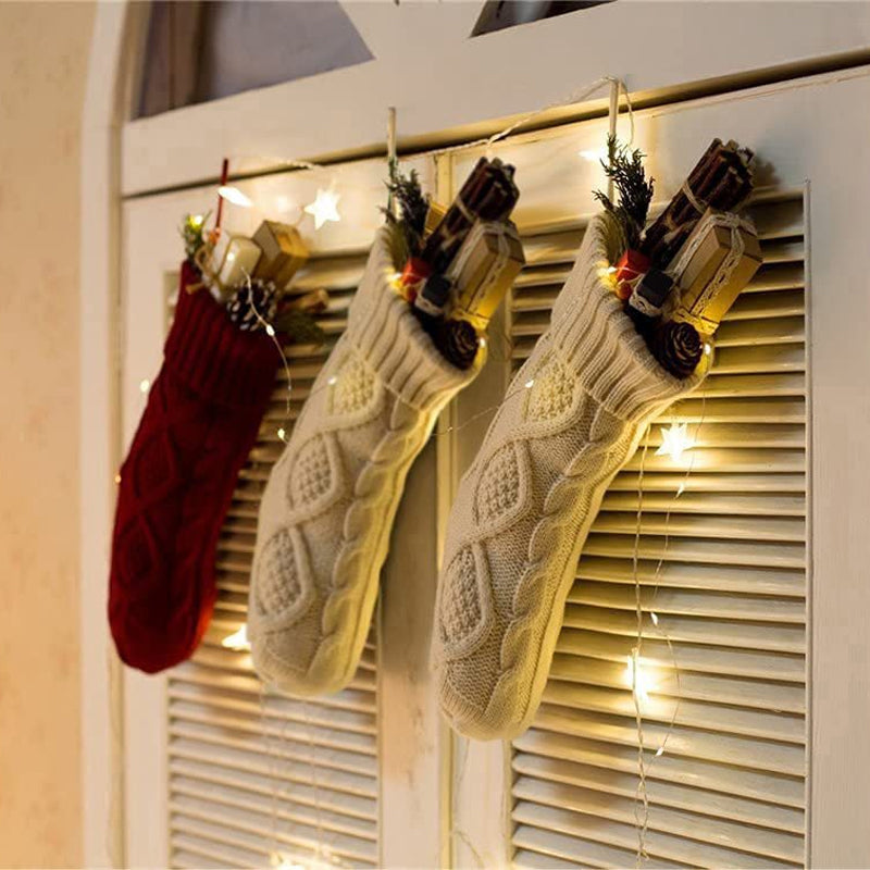 Christmas Stocking Holiday Decoration | Stretchy Acrylic Fabric Holds Small Gifts | Hangs on Mantels, Doors or Walls