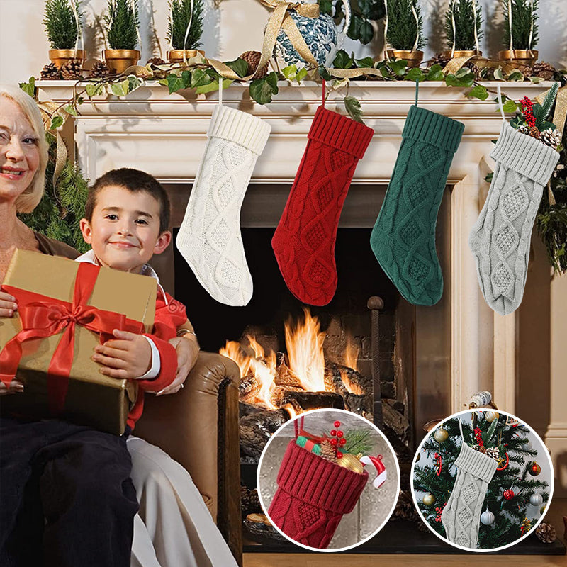 Christmas Stocking Holiday Decoration | Stretchy Acrylic Fabric Holds Small Gifts | Hangs on Mantels, Doors or Walls