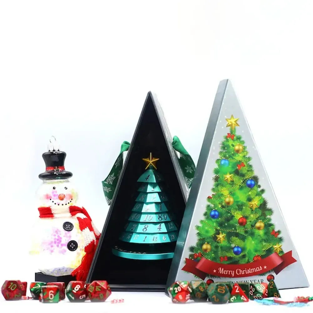 Christmas Tree Spinning Dice | Spin-Down Tabletop Dice for Tabletop RPGs and Board Games | PVC Build Resists Fading