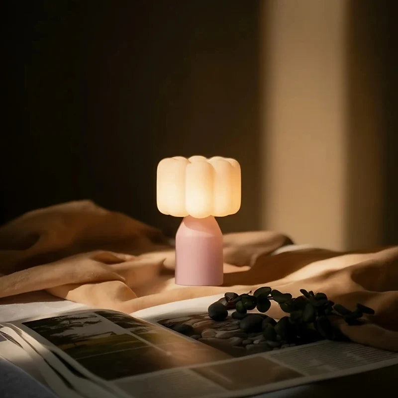 Cloud Table Lamp Silicone | Rechargeable Touch Control, 12-Hour Battery | Green, Pink or Yellow, 11.9 x 8 x 8 cm