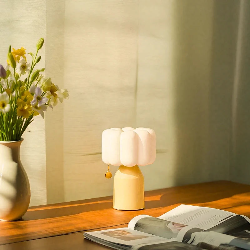 Cloud Table Lamp Silicone | Rechargeable Touch Control, 12-Hour Battery | Green, Pink or Yellow, 11.9 x 8 x 8 cm