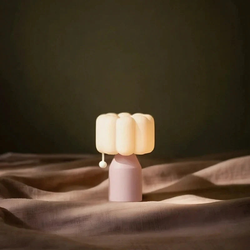 Cloud Table Lamp Silicone | Rechargeable Touch Control, 12-Hour Battery | Green, Pink or Yellow, 11.9 x 8 x 8 cm
