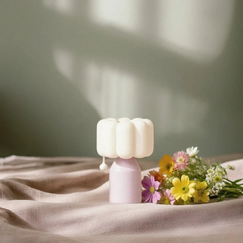 Cloud Table Lamp Silicone | Rechargeable Touch Control, 12-Hour Battery | Green, Pink or Yellow, 11.9 x 8 x 8 cm