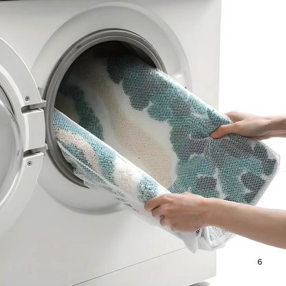 CoastalHome | Non-Slip Bath Mat – Wavy Pattern Microfiber Design 5