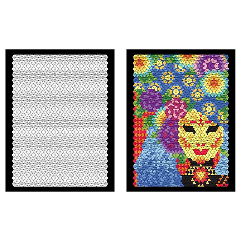 Colour by Numbers Activity Book | 100 Mosaic Designs on Black Backgrounds | Relaxing Creative Hobby for All Ages