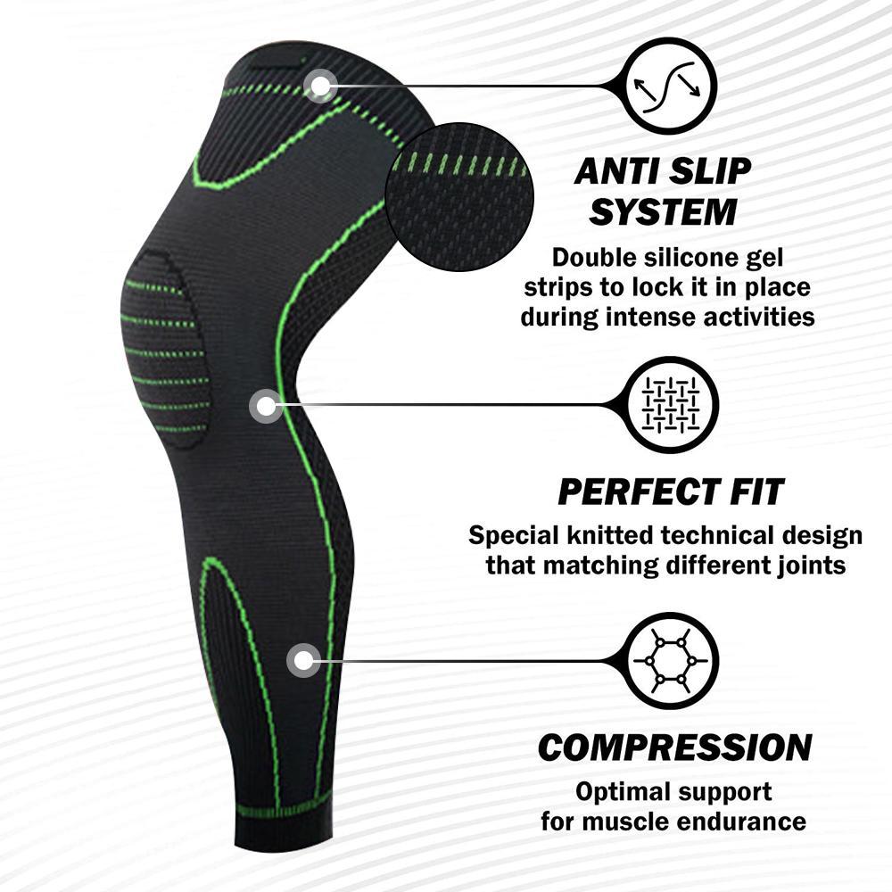 Compression Knee Sleeve for Sport & Fitness | Graduated Support for Joint, Ligament and Muscle Recovery | Spandex-Nylon Blend