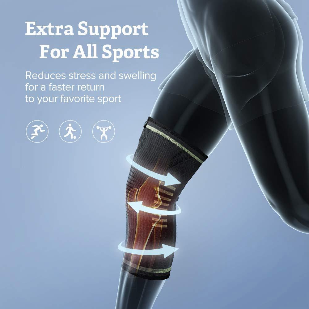 Compression Knee Sleeve for Sport & Fitness | Graduated Support for Joint, Ligament and Muscle Recovery | Spandex-Nylon Blend