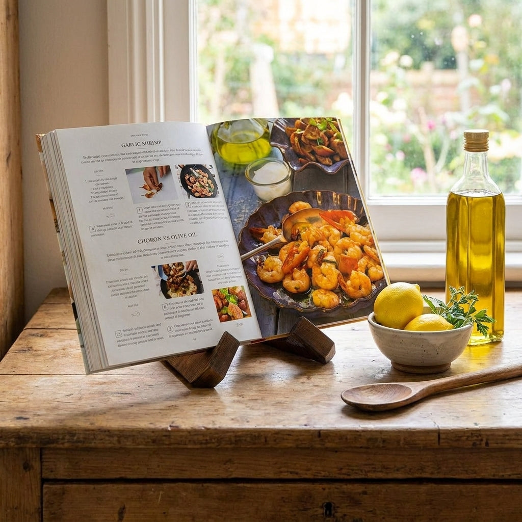 Cookbook Stand | Crossed Arms That Fold Flat For Storage