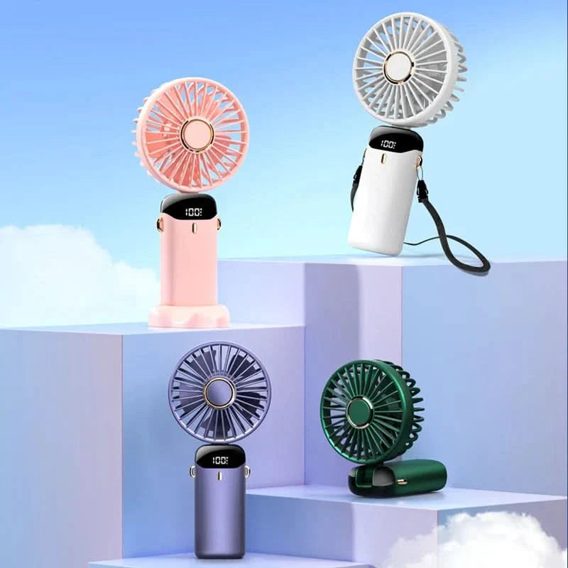 CoolBreeze | Hand Held Personal Fan With Built-In Phone Stand