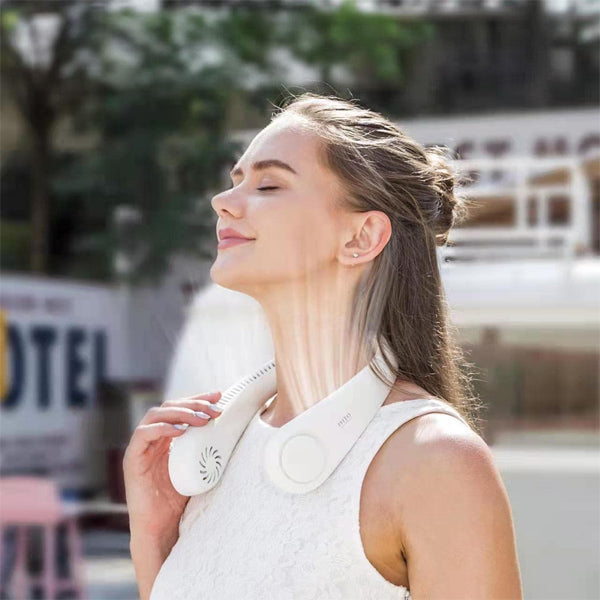 CoolBreeze | Portable Neck Fan – 360° Airflow, Rechargeable Design