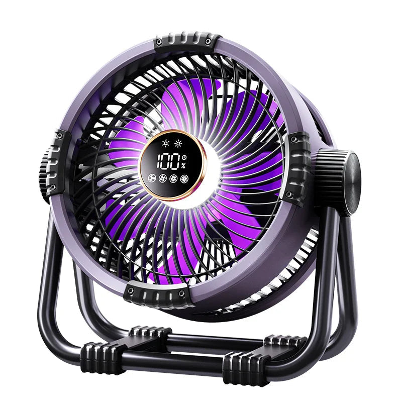 CoolBreeze | Rechargeable Camping Fan With LED Light & Power Bank