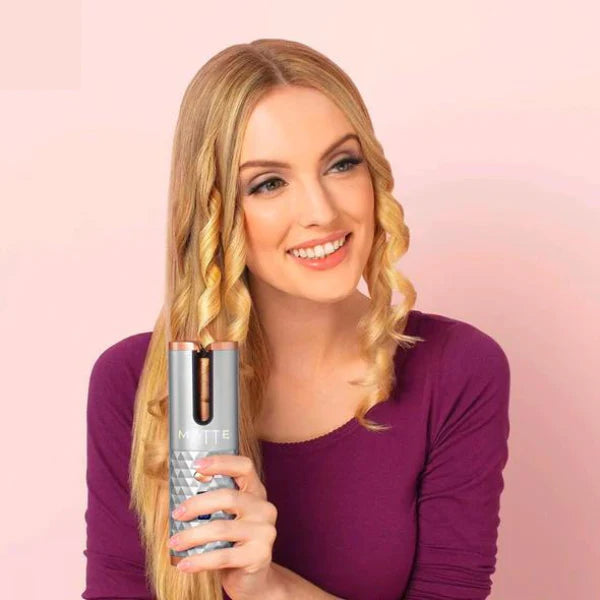 Cordless Rechargeable Curling Iron | Ceramic Coating, USB-C Charging & LCD Display | Curls in 8 Seconds, Travel Friendly 1