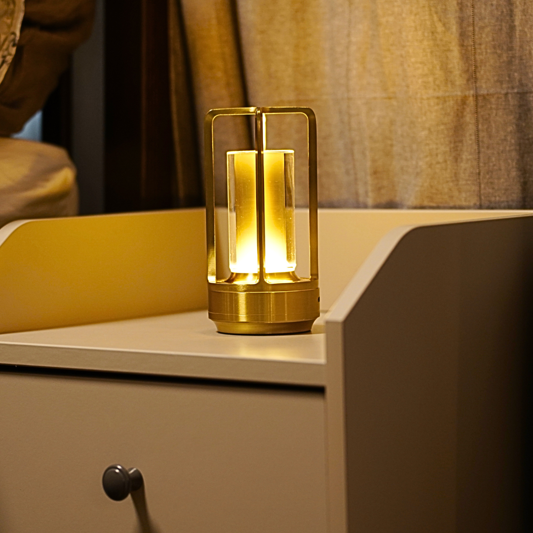 Cordless Crystal Table Lamp – USB Rechargeable Touch Dimmer IP65