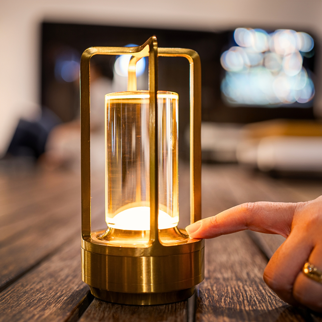 Cordless Crystal Table Lamp – USB Rechargeable Touch Dimmer IP65