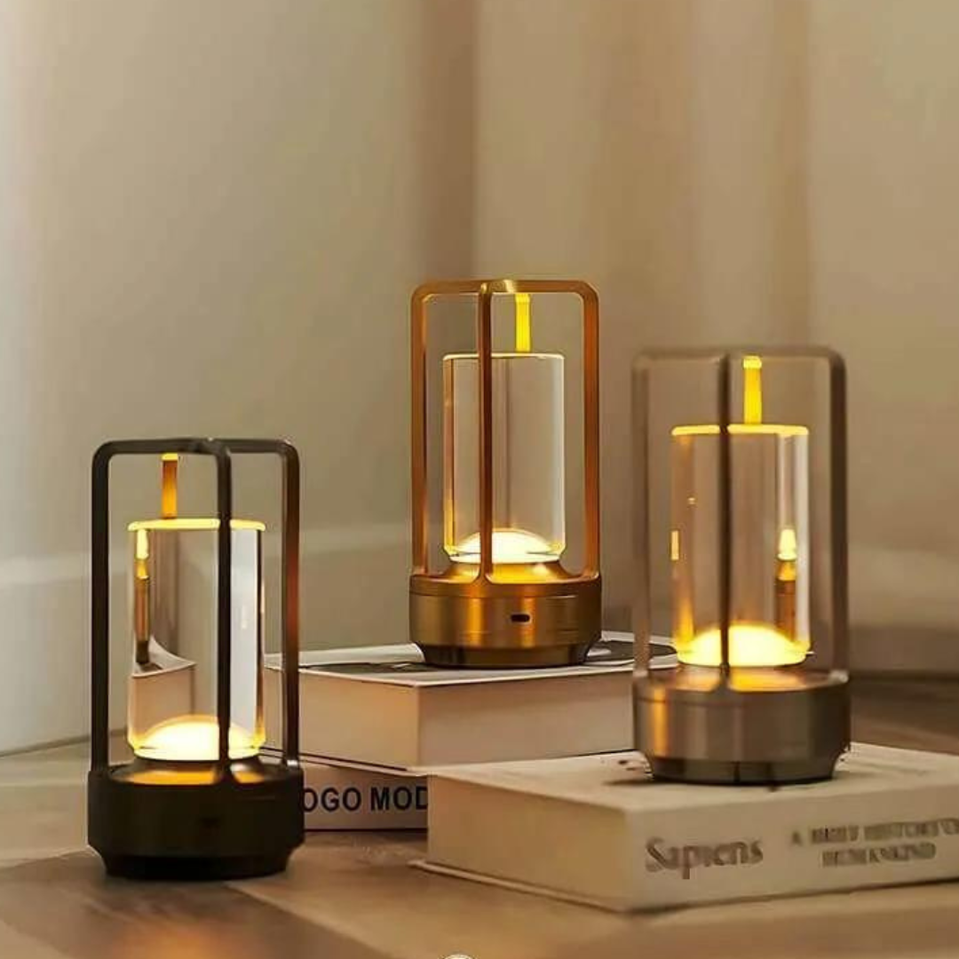 Cordless Crystal Table Lamp – USB Rechargeable Touch Dimmer IP65
