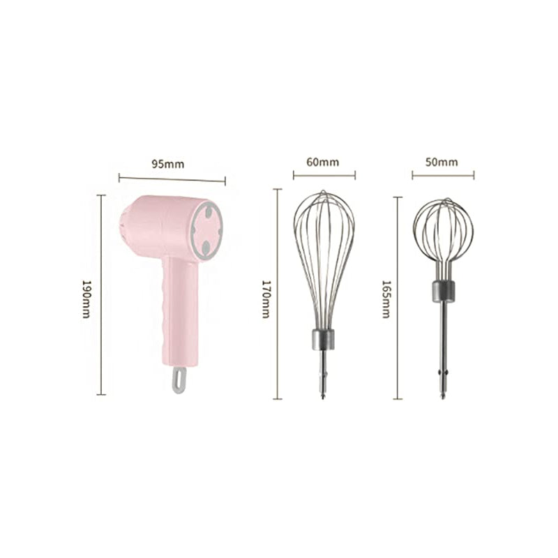 Cordless Electric Mixer with Whisk, Chopper & Blender | USB Rechargeable, 3 Speeds + Turbo | Splatter-Free Mixing & Chopping