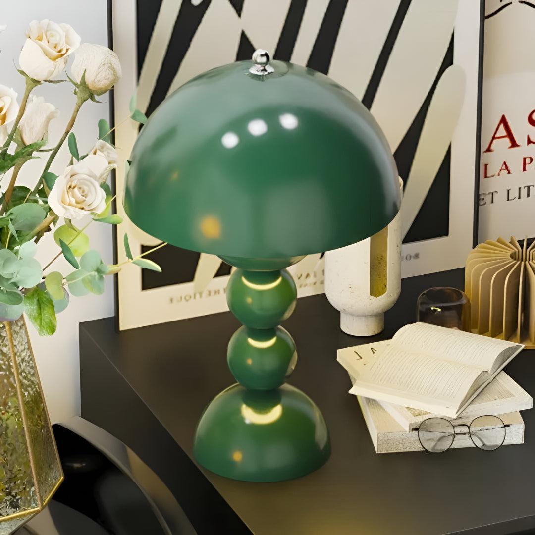 Cordless Mushroom Table Lamp, Acrylic, 30 x 20 cm | Rechargeable, Push-Button Switch | Up to 8 Hours Ambient Light