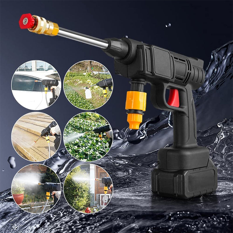 Cordless Pressure Washer 10-in-1 | 22 Bar Pressure, 45 Minute Battery | 4 Spray Nozzles, 5m Hose, 2kg Lightweight