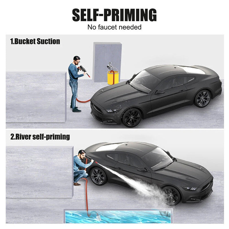 Cordless Pressure Washer 10-in-1 | 22 Bar Pressure, 45 Minute Battery | 4 Spray Nozzles, 5m Hose, 2kg Lightweight
