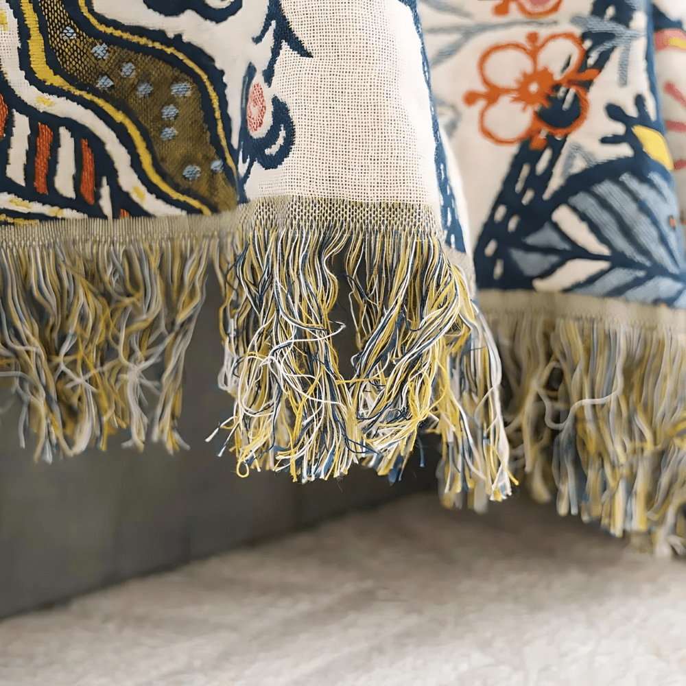 CottonBloom Blanket – Rustic Cotton Blanket with Floral Pattern, Reversible Design 3