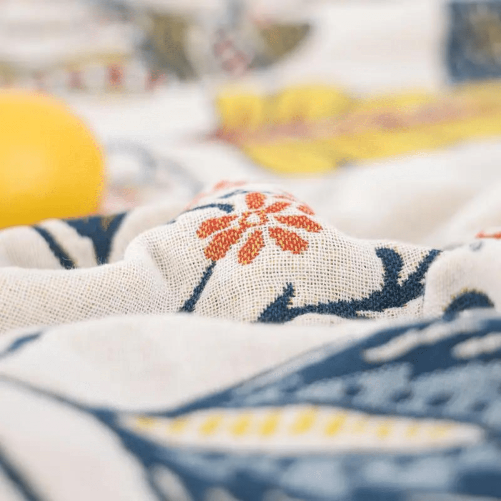 CottonBloom Blanket – Rustic Cotton Blanket with Floral Pattern, Reversible Design 4