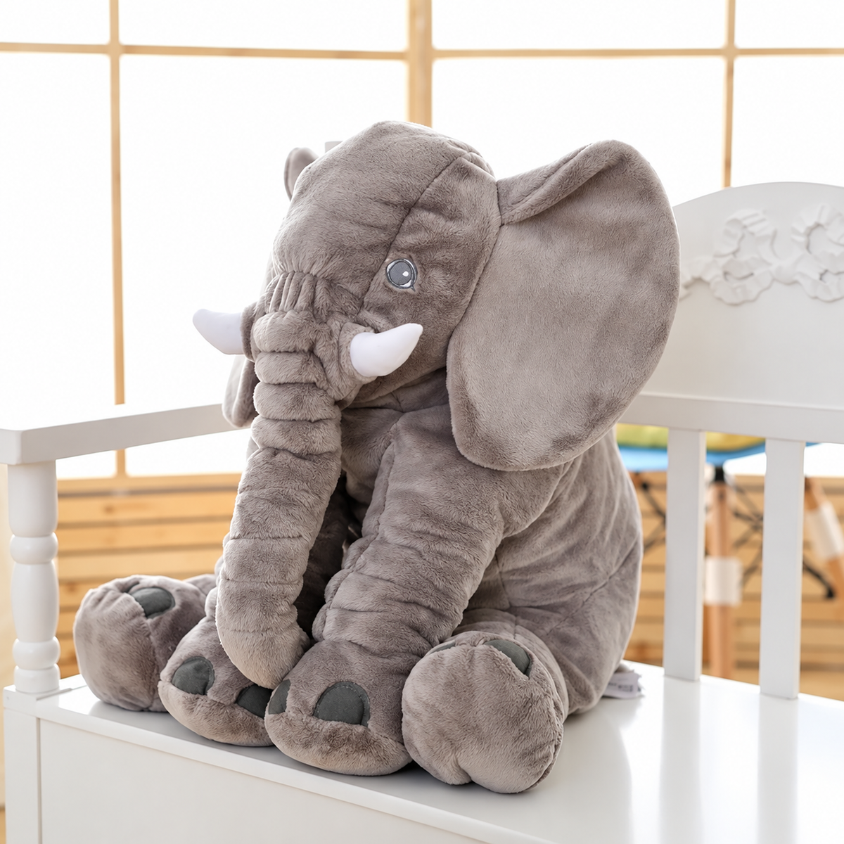 Elephant Pillow Soft Toy Plush | Soft Huggable Design for Cot or Bed | Comforting Companion for Babies and Kids