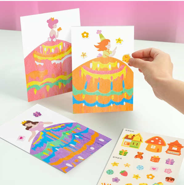 Craft Kit Non-Toxic Arts Markers Stickers Card with 20 Patterned Papers