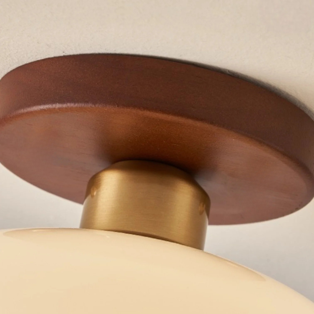 Cremova | Minimalist Cream Glass Flush Mount Ceiling Light