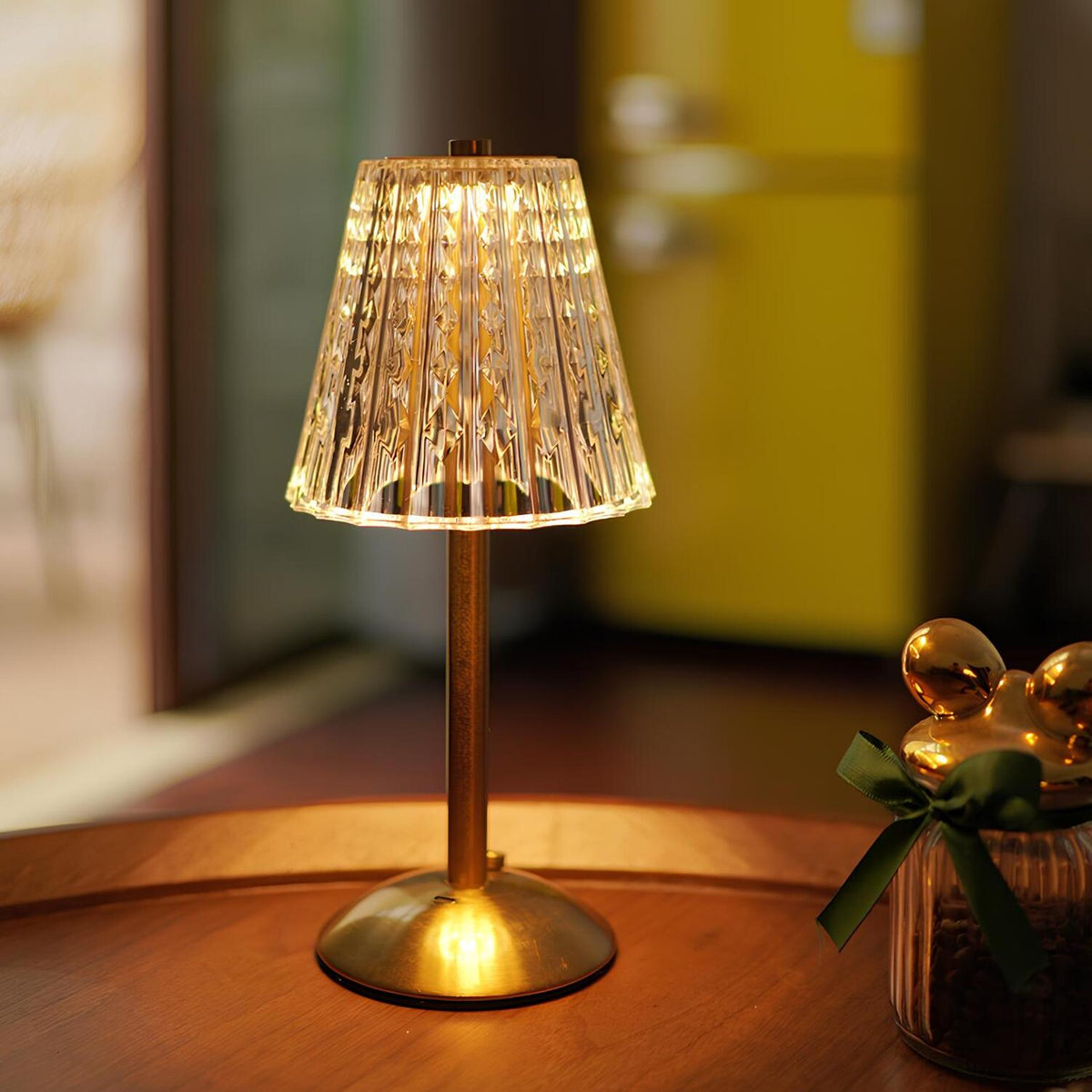 Crystal Table Lamp Aluminium | Touch Control, Cordless Rechargeable | Classic or Vintage Style, USB-C Charging