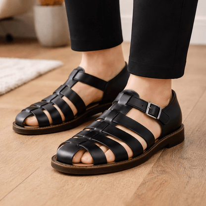 DAYWALK | Men's Sandals With Closed Woven Design - Comfortable Padded Footbed 0