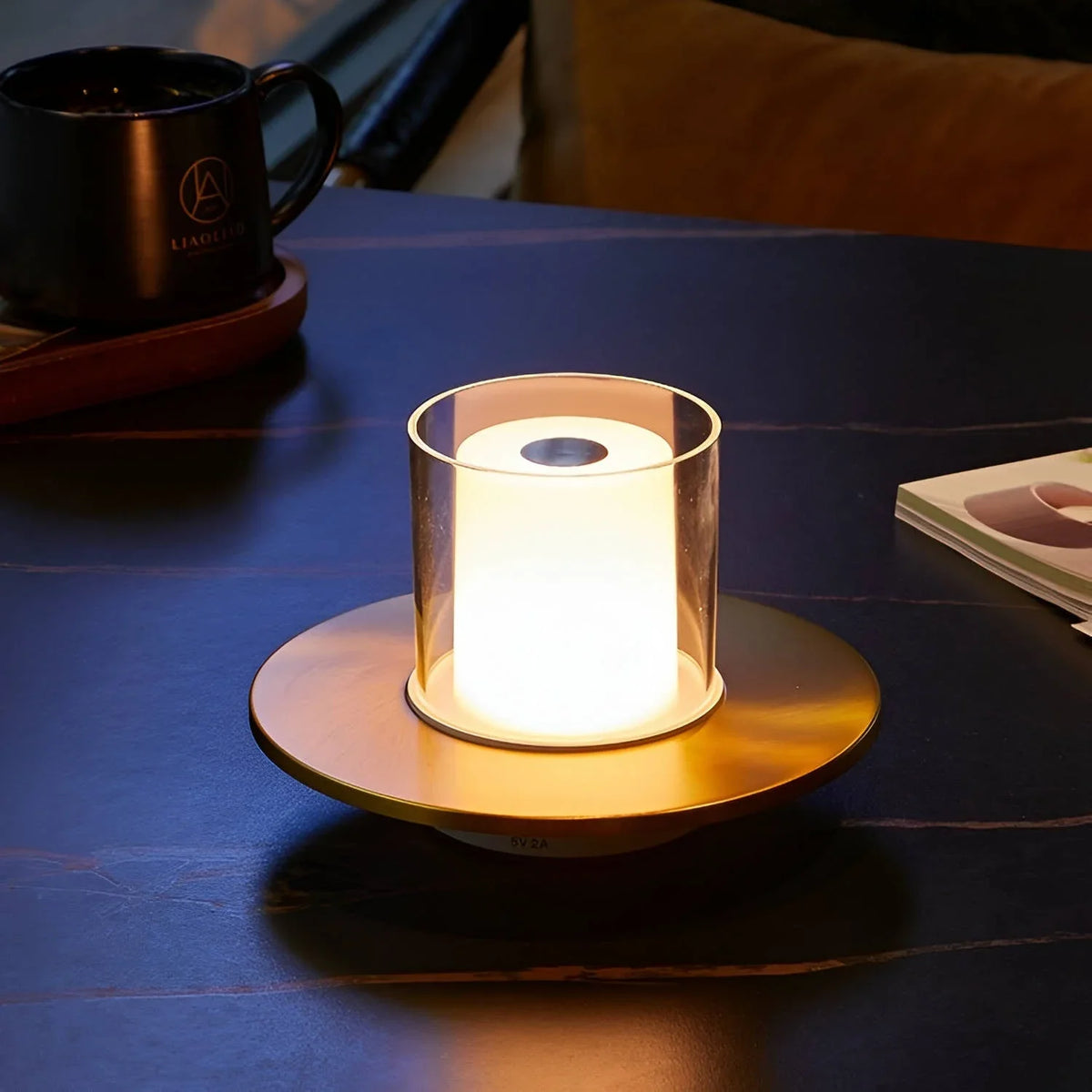Candle Lamp Steel 16 x 10 cm | Gesture-Control Dimming | Cordless Rechargeable, Gold or Silver, 10-18 Hour Battery 11