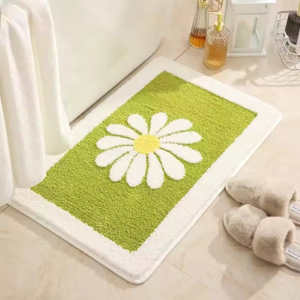 DaisyBloom | Non-Slip Bath Mat – Soft Microfiber Floral Design