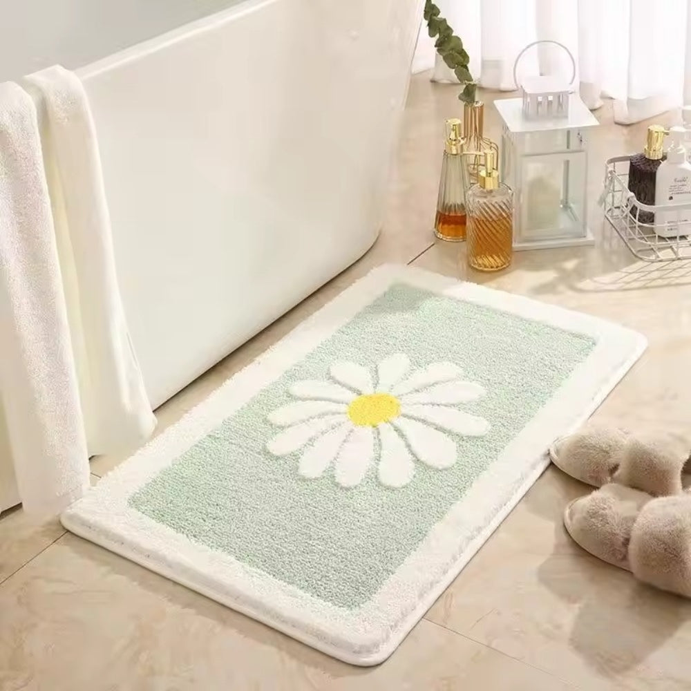 DaisyBloom | Non-Slip Bath Mat – Soft Microfiber Floral Design