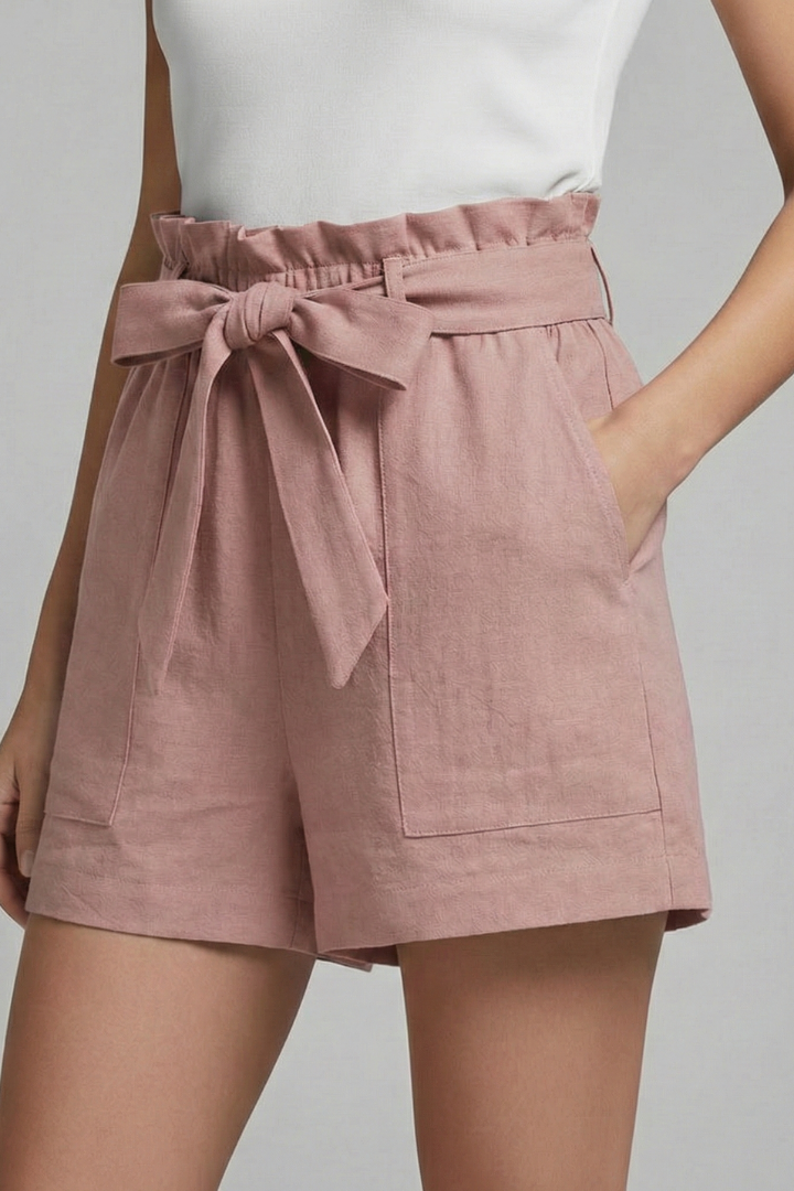 Dakota | Women's Shorts – High-Waist Tie Design With Pockets 0